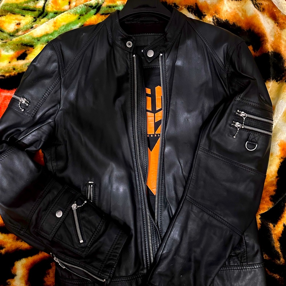 Vintage Diesel Leather Motorcycle Jacket